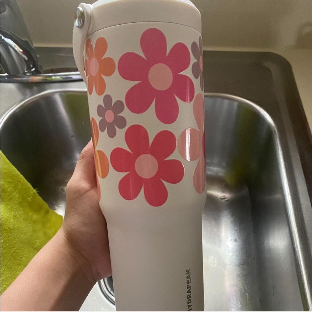 Floral Insulated Tumbler - Pink and Orange